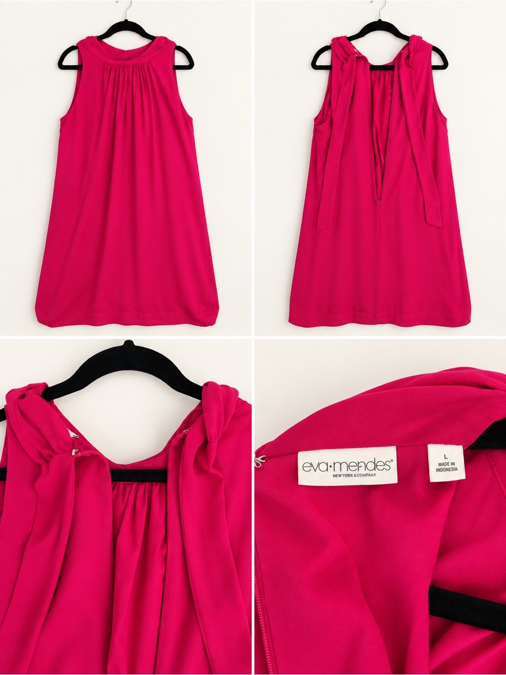 eva mendes for New York & Company Hot Pink Girls' Sleeveless Pleated Dress